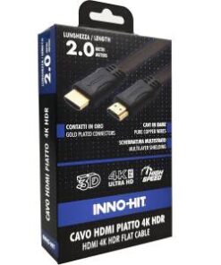 Inno-Hit Cavo HDMI Piatto 4K HDR 2m Nero